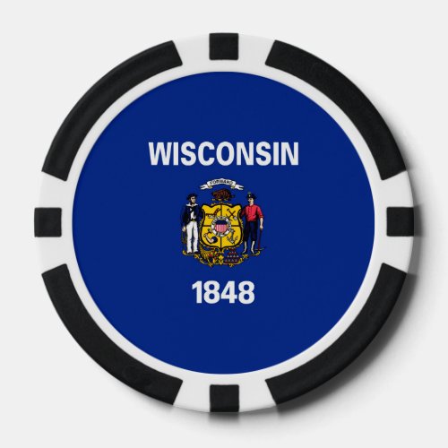 Wisconsin State Flag Design Poker Chips