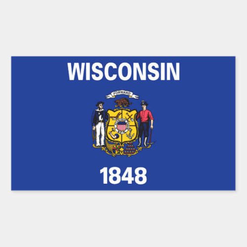 Wisconsin State Flag Design Rectangular Sticker