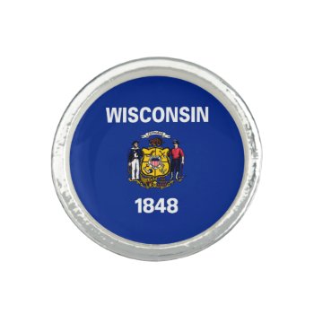 Wisconsin State Flag Design Ring by AmericanStyle at Zazzle