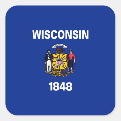 Wisconsin State Flag Design Square Sticker