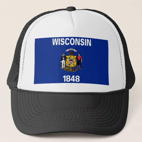 Wisconsin State Flag Design Trucker Hat
