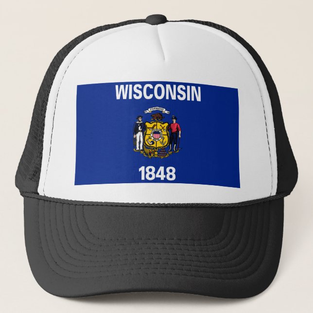 Wisconsin State Flag Design Trucker Hat (Front)