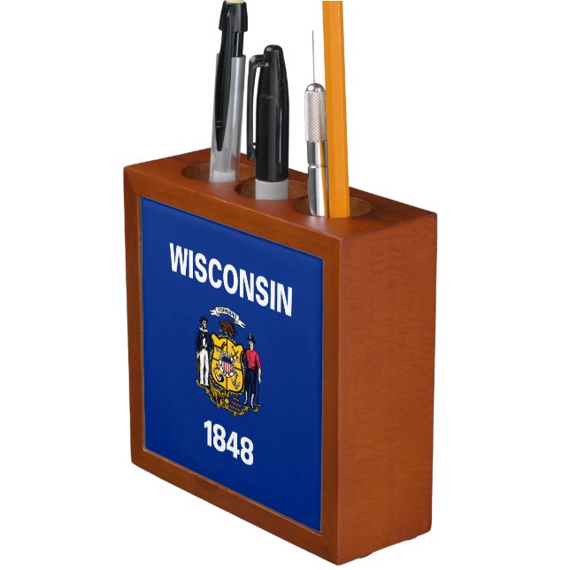Wisconsin State Flag Desk Organizer (In Situ)