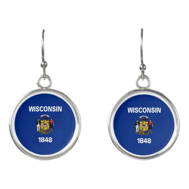 Wisconsin State Flag Earrings (Front)