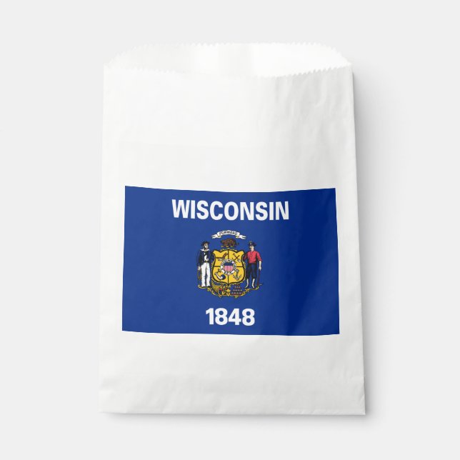 Wisconsin State Flag Favor Bag (Front)
