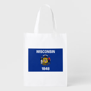 Wisconsin State Flag Grocery Bag