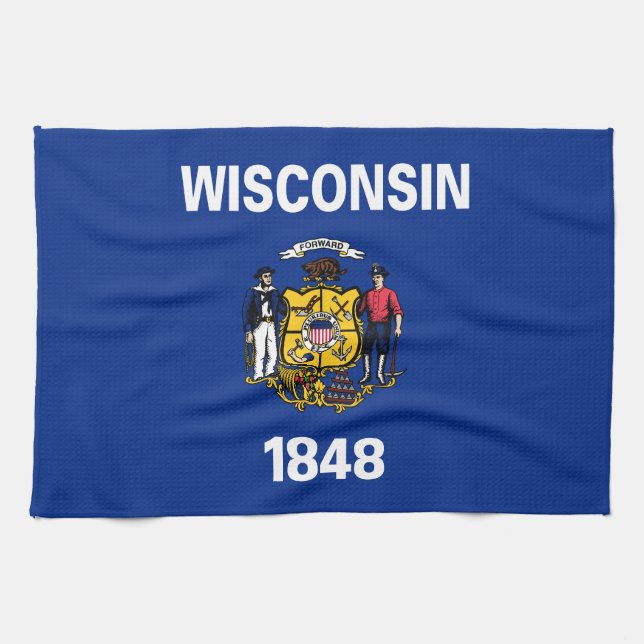 Wisconsin State Flag Kitchen Towel (Horizontal)