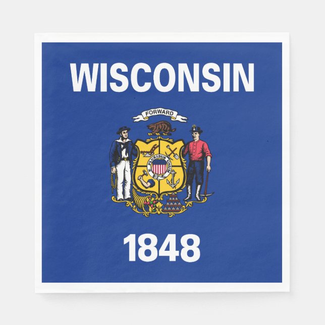 Wisconsin State Flag Napkins (Front)