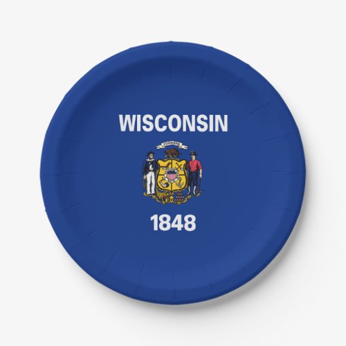 Wisconsin State Flag Paper Plates