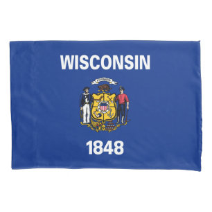 Wisconsin State Flag Pillow Case