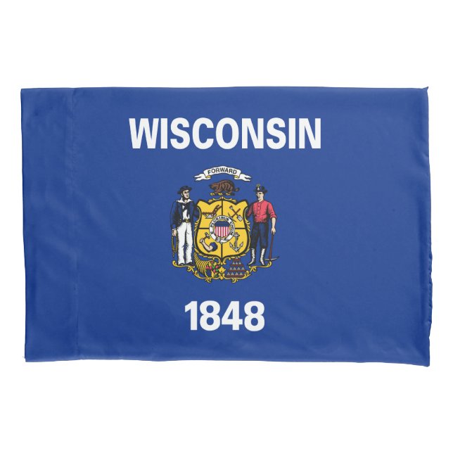 Wisconsin State Flag Pillow Case (Front)