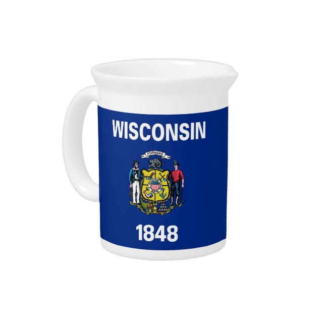Wisconsin State Flag Pitcher (Left)