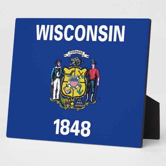 Wisconsin State Flag Plaque (Side)