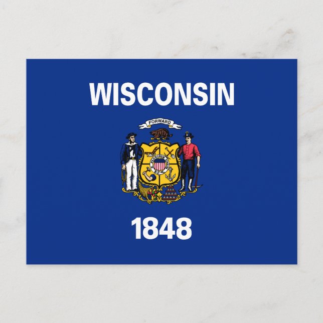 Wisconsin State Flag Postcard (Front)