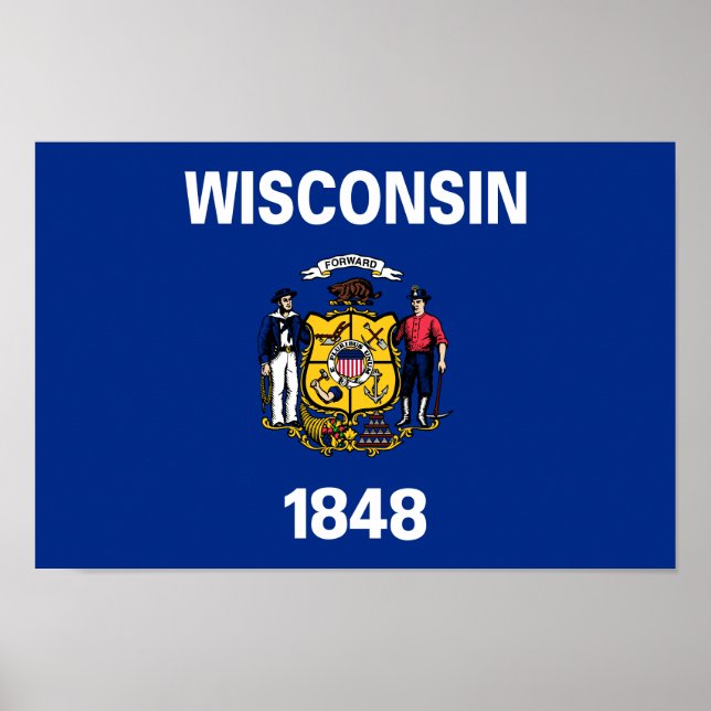 Wisconsin State Flag Poster (Front)