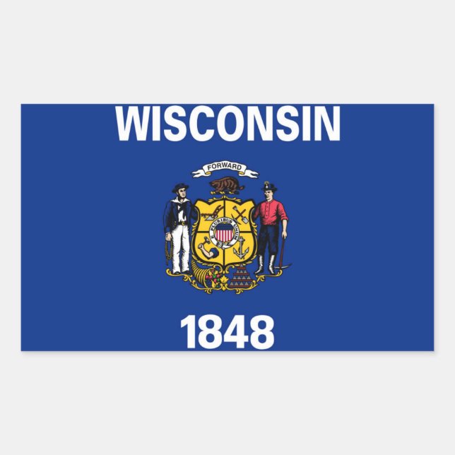 Wisconsin State flag Rectangular Sticker (Front)