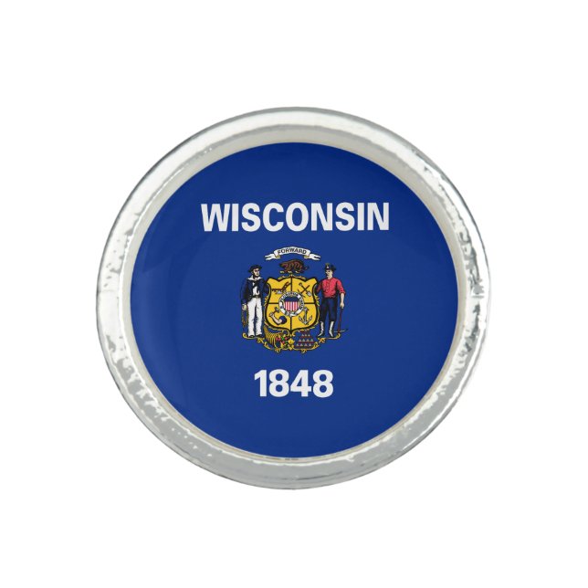 Wisconsin State Flag Ring (Front)