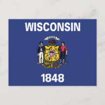 Wisconsin State Flag Sailor Miner Plow Anchor 1848