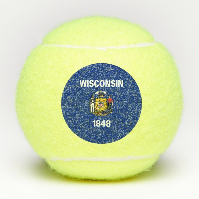 Wisconsin State Flag Tennis Balls (Front)