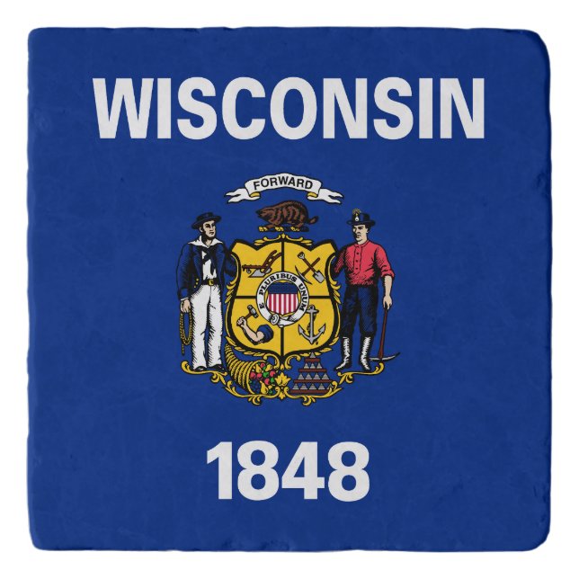 Wisconsin State Flag Trivet (Front)