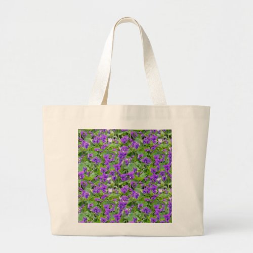 Wisconsin State Flower Wood Violets Jumbo Tote Bag