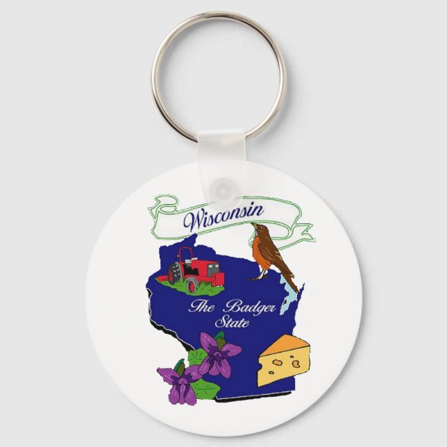 Wisconsin State Keychain (Front)