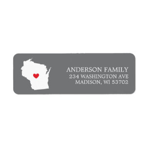 WISCONSIN State Moving Return Address Label