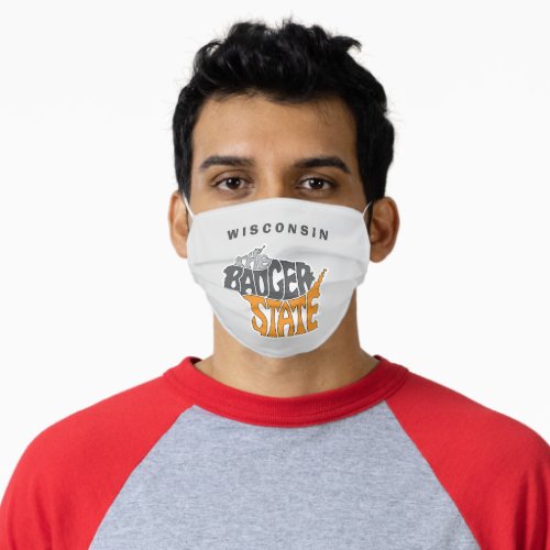 Wisconsin State Nickname Word Art Adult Cloth Face Mask