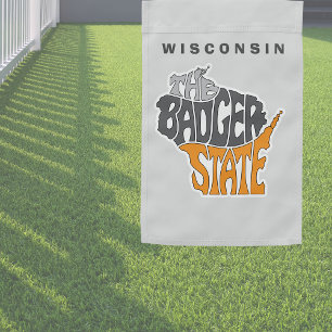 Wisconsin State Nickname Word Art Garden Flag