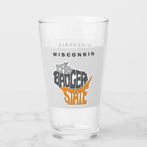 Wisconsin State Nickname Word Art Glass