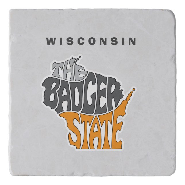 Wisconsin State Nickname Word Art Trivet (Front)