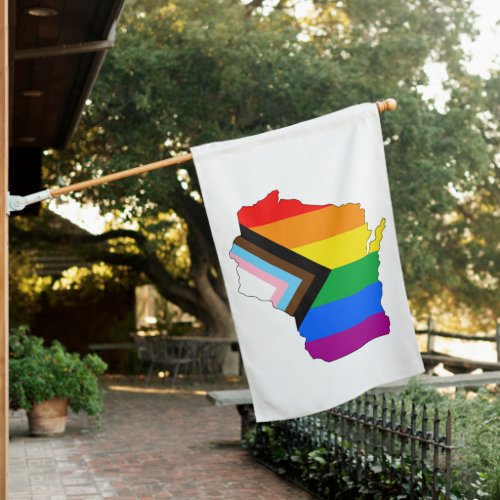 Wisconsin State Pride LGBTQ Progress Pride House Flag