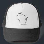 Wisconsin State Trucker Hat<br><div class="desc">It's the state of Wisconsin! All 50 States Available! Represent your home state with a simple yet effective trucker hat.</div>