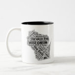 Wisconsin State Word Cloud Two-Tone Coffee Mug<br><div class="desc">Wisconsin State Word Cloud</div>