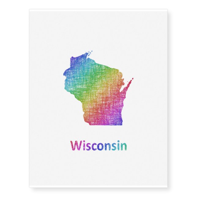 Wisconsin Temporary Tattoos (Front)