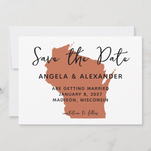 Wisconsin Terracotta Wedding Save The Date