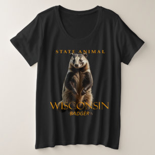 Wisconsin Territory Animal The Badger Plus Size T-Shirt
