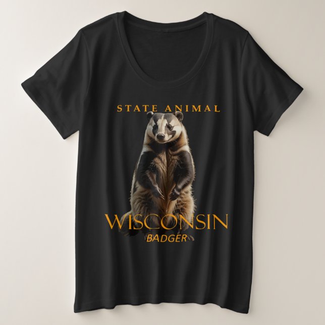 Wisconsin Territory Animal The Badger Plus Size T-Shirt (Design Front)