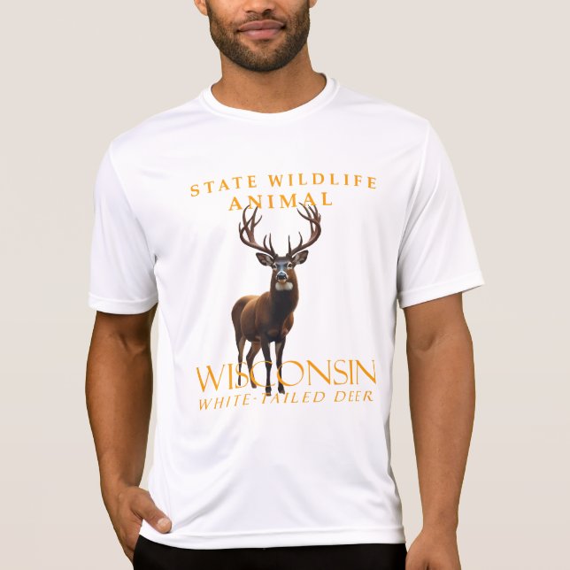 Wisconsin Territory Wildlife Animal The White-tail T-Shirt (Front)