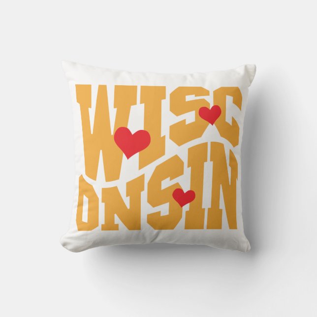 Wisconsin Throw Pillow (Front)