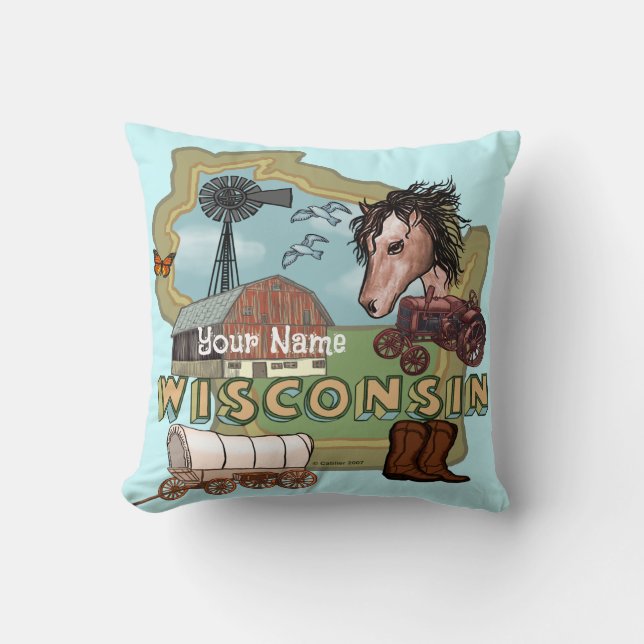 Wisconsin Throw Pillow (Front)