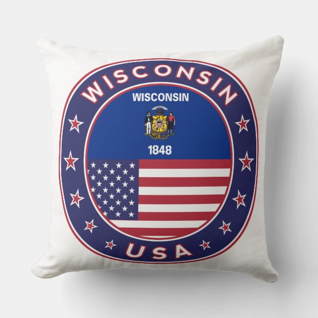 Wisconsin Throw Pillow (Front)