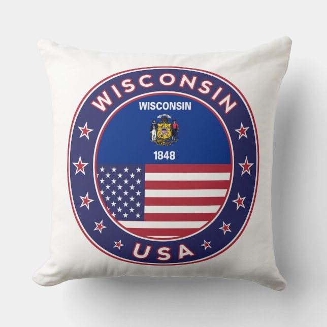 Wisconsin Throw Pillow (Front)