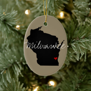 Wisconsin Town Ceramic Ornament