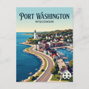 Wisconsin Town USA Postcard
