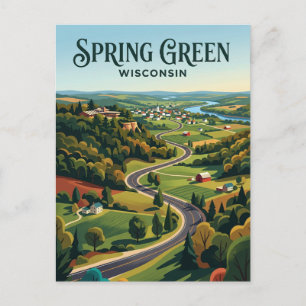 Wisconsin Town USA Postcard