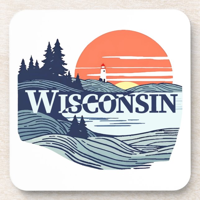 Wisconsin United States of America Beverage Coaster (Front)