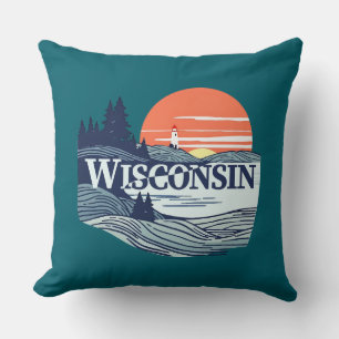 Wisconsin United States of America Throw Pillow