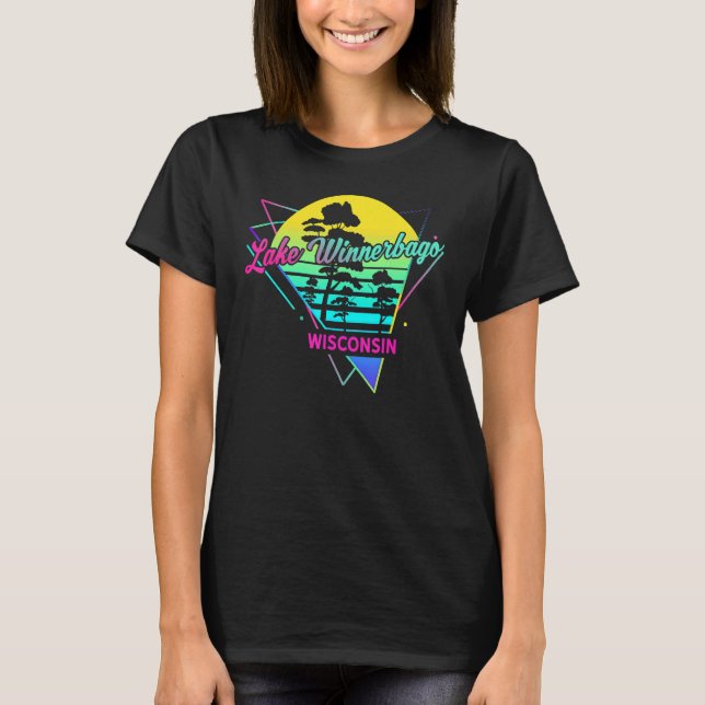 Wisconsin  USA Nostalgic Retro Lake Winnebago T-Shirt (Front)
