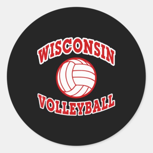 Wisconsin Volleyball Classic Style  Classic Round Sticker